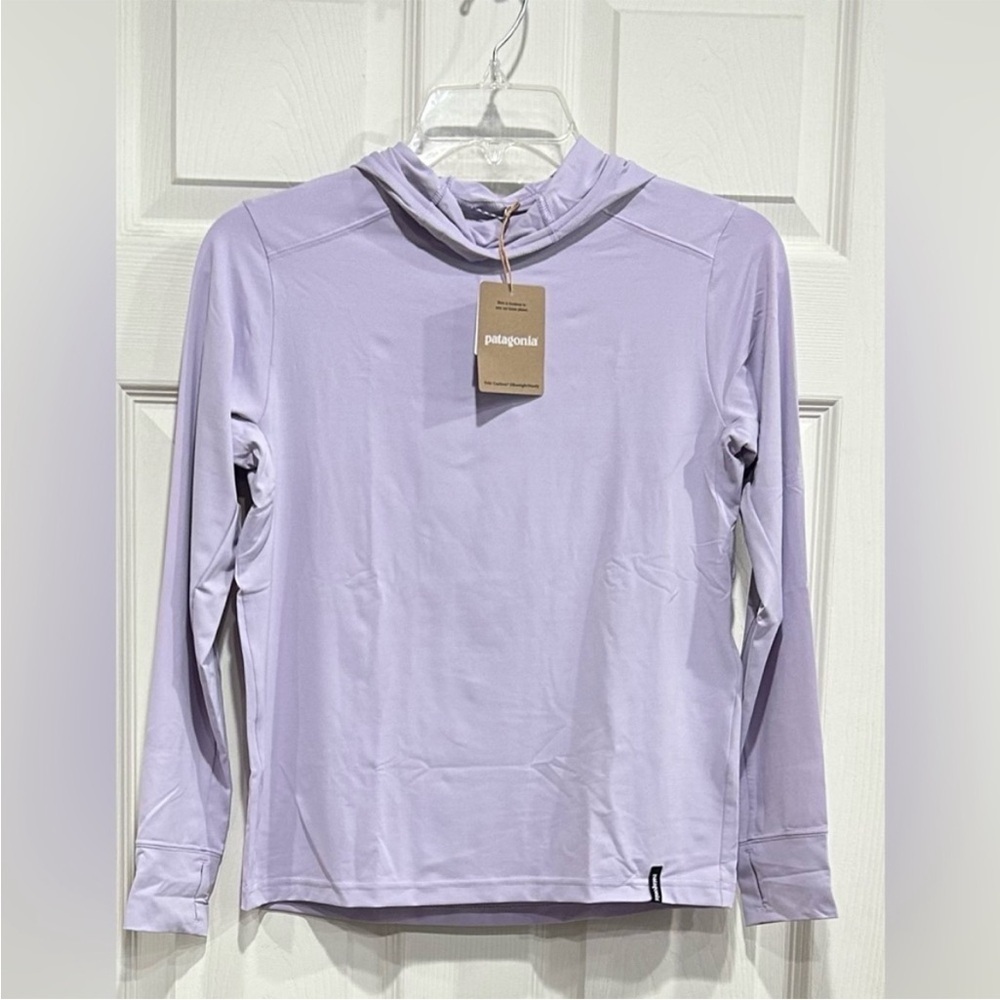 Patagonia Kids' Large Capilene Silkweight Hoodie Foxglove Purple NWT UPF 40